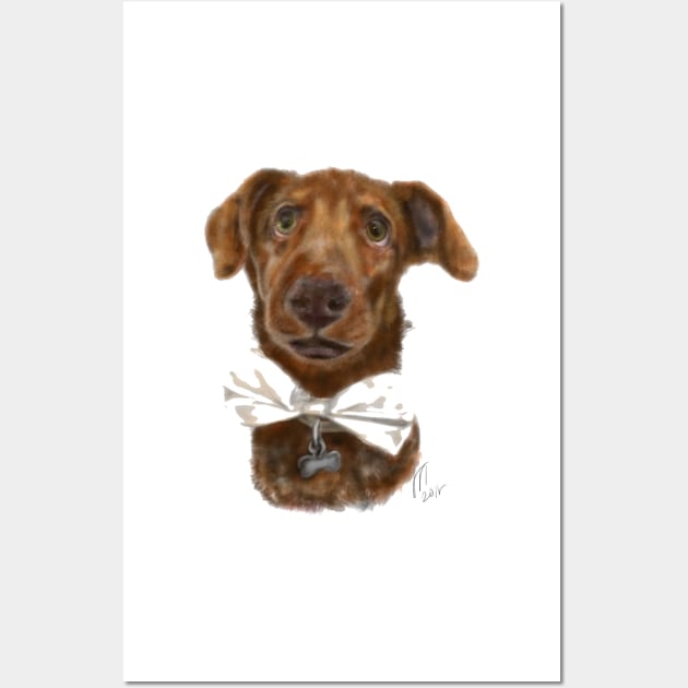 Pooch with a bow tie Wall Art by LITDigitalArt